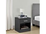 [En.Casa]® Comodino Grigio 1X Cassetto & 1X Ripiano In Truciolato