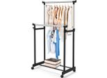 Appendiabiti Costway Regolabile In Altezza Con Rotelle Nero 86 X 94-168 Cm