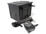 Set Completo Sunsun: Filtro Per Laghetti CBF-350 Fino A 12000 Litri Come Filtro A Flusso Continuo, Pompa Per Laghetti NEO10000 Supereco 10000L/H 80W, Chiarificatore Per Laghetti CUV-336 Con Chiarificatore Uvc 36W