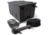 Set Completo Sunsun: Filtro Per Laghetti CBF-550 Fino A 60000 L Come Filtro A Flusso Continuo, Pompa Per Laghetti NEO7000 Supereco 7000L/H 50W, Chiarificatore Per Laghetti CUV-318 Con Chiarificatore Uvc 18W, Tubo Per Laghetti Da 25M 25 Mm (1")"