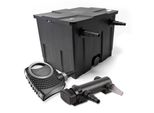 Set Completo Sunsun: Filtro Per Laghetti CBF-350 Fino A 12000 Litri Come Filtro A Flusso Continuo, Pompa Per Laghetti NEO7000 Supereco 7000L/H 50W, Chiarificatore Per Laghetti CUV-318 Con Chiarificatore Uvc 18W