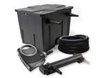 Set Completo Sunsun: Filtro Per Laghetti CBF-350 Fino A 12000 L Come Filtro A Flusso Continuo, Pompa Per Laghetti CTF-8000 Supereco 8000L/H 70W, Chiarificatore Per Laghetti CUV-336 Con Chiarificatore Uvc Da 36W, Tubo Per Laghetti Da 25M 25Mm