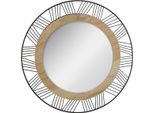 Spiegel "Joe"" - Metall Und Holz - Schwarz - D45 Cm - Atmosphera Interior Designer"