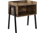 [Tavolino Comodino Comodino Comodino Contenitore Impilabile Aspetto Legno Retro 52 X 42 X 35 Cm