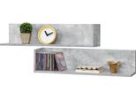 Mensola A Muro Elverum Set Di 2 75 X 16,5 X 16,5 Cm In Truciolato Effetto Cemento [En.Casa]