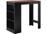 Bancone Bar 110 X 50 X 103 Cm Bancone Bar Tavolo Bar Bancone Bar Casa Bar Bistrot Nero/Noce [En.Casa]