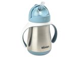 Beaba Tazza Con Cannuccia In Acciaio Inox 250Ml - Blu Vento; 913481
