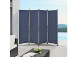 Parete Divisoria Per Esterni 170X215Cm Schermo Privacy Muro Spagnolo Giardino Blu Scuro