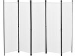 Parete Divisoria Huesca 5 Pezzi 250X171Cm Parete Divisoria 5 Pezzi Parete Divisoria Privacy Parete Spagnola Bianco