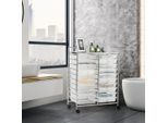 Carrello Costway Con Cassetti Contenitore Per Rotoli Carrello Da Bagno Carrello Da Bagno Scaffale Da Bagno Con 20 Cassetti Impilabili Struttura In Metallo Carrello Laterale (Trasparente)
