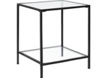 Tavolino NorrtäLje 55X45X45Cm Tavolo Con Piano In Vetro Ripiano Tavolo Da Soggiorno Tavolino Da Caffè Struttura In Acciaio