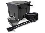 Set Completo Sunsun: Filtro Per Laghetti CBF-350 Fino A 12000 L Come Filtro A Flusso Continuo, Pompa Per Laghetti NEO10000 Supereco 10000L/H 80W, Chiarificatore Per Laghetti CUV-672 Con Chiarificatore Uvc 72W, Tubo Per Laghetti Da 25M 25 Mm