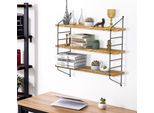 Wisfor Scaffale Da Parete Con 3 Ripiani, Scaffale Galleggiante In Legno/Metallo, Scaffale Appeso Scaffali Decorativi Per Soggiorno, Cucina, Corridoio, 58X15X54.5Cm