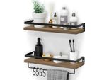 Wisfor Scaffale A Muro 2 Ripiani Scaffale Galleggiante Scaffale Da Cucina Scaffale Da Bagno Scaffale A Muro Con Portasciugamani Metallo