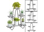 Wisfor Scaffale Per Piante Scaffale Per Fiori Da Balcone Scala Per Fiori All'aperto Supporto Per Fiori In Metallo A Più Livelli, 79×84×24,5 Cm