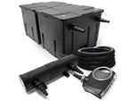 Set Completo Wiltec: Filtro Per Laghetti CBF-350B Fino A 60000 L Come Filtro A Flusso Continuo, Pompa Per Laghetti NEO10000 Supereco 10000L/H 80W, Chiarificatore Per Laghetti CUV-218 Con Chiarificatore Uvc 18W, Tubo Per Laghetti Da 25 M 25 Mm