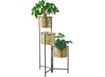 Supporto Per Piante Verrebroek Con 3 Vasi Per Piante Set Di Supporti Per Fiori Pieghevoli Supporto Per Vasi Per Piante Supporto Per Piante Salvaspazio In Metallo Nero Colore Ottone