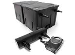 Set Completo Wiltec: Filtro Per Laghetti CBF-350B Fino A 60000 L Come Filtro A Flusso Continuo, Pompa Per Laghetti NEO10000 Supereco 10000L/H 80W, Chiarificatore Per Laghetti CUV-218 Con Chiarificatore Uvc 18W