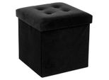 Klappbarer Hocker "Lysandre"" Schwarz Mit Samteffekt - Atmosphera Interior Designer"