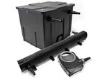 Set Completo Wiltec: Filtro Per Laghetti CBF-350 Fino A 12000 Litri Come Filtro A Flusso Continuo, Pompa Per Laghetti NEO10000 Supereco 10000L/H 80W, Chiarificatore Per Laghetti CUV-272 Con Chiarificatore Uvc 72W