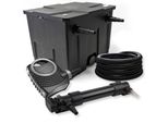 Set Completo Sunsun: Filtro Per Laghetti CBF-350 Fino A 12000 L Come Filtro A Flusso Continuo, Pompa Per Laghetti NEO10000 Supereco 10000L/H 80W, Chiarificatore Per Laghetti CUV-636 Con Chiarificatore Uvc Da 36W, Tubo Per Laghetti Da 25M 25 Mm