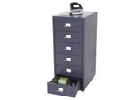 Rollcontainer Preston T851, Schubladenschrank Stahlschrank, 69X28X41Cm 6 Schubladen ~ Dunkelgrau