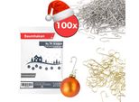 100X Ganci Per Albero In Oro E Argento Gancio Palla Per Albero Di Natale Baubles