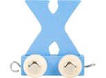 Small Foot Design 10374 'Treno Di Lettere Colorate' Lettera X In Legno, Blu (1 Pezzo)