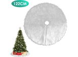 Jiubiaz Albero Di Natale Coperta Albero Di Natale Bianco Peluche Albero Di Natale Gonna Tappeto Rotondo 122Cm