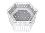 Box Roba, A 6 Angoli, Con Inserto Protettivo "Little Stars"" E Rotelle, Legno Bianco"