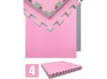 3.2qm Profi Fitnessmatte 2cm - 4er Set 90x90 Bodenschutzmatte für Fitnessgeräte - pink