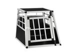 Juskys Alu Hundetransportbox M - 69×54×50 cm verschließbar & pflegeleicht - Hundebox für Hunde