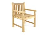 Vcm Gartenstuhl Gartensessel Landhaus Style Teak Holz Unbehandelt Stilvoll Braun MaßE H 91 Cm X B 60 Cm X T 62 Cm