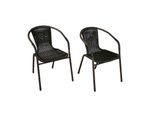 Vcm 4Er Set Bistrostuhl Dunkelbraun Stapelstuhl MaßE H. 73 X B. 53 X T. 60 Cm FüßE Mit Gumminoppen Rattanstuhl Poly-Rattan