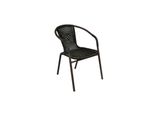 Vcm Bistrostuhl Stapelstuhl Balkonstuhl Gartenstuhl Dunkel-Braun Poly-Rattan Stahl MaßE H.73 X B. 53 X T. 60 Cm