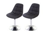 2Er-Set Esszimmerstuhl MCW-A60, Stuhl Drehstuhl, Chrom ~ Kunstleder Braun