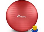 Gymnastikball (Rot 55cm) mit Pumpe Fitnessball Yogaball Sitzball Sportball Pilates Ball Sportball - Tresko