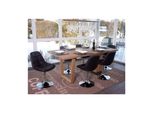 6Er-Set Esszimmerstuhl MCW-A60, Stuhl Drehstuhl, Chrom ~ Kunstleder Braun