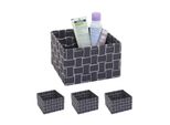 4Er-Set Aufbewahrungskorb MCW-C37, Dekokorb Korb KöRbchen Aufbewahrung Regalkorb Deko 12X19X19Cm ~ Dunkelgrau