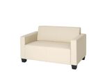 2Er Sofa Couch Moncalieri Loungesofa Kunstleder ~ Creme