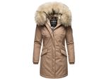 Navahoo Damen Stylischer Wintermantel Winterparka Mit Kunstfell-Kapuze Cristal