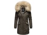 Navahoo Damen Stylischer Wintermantel Winterparka Mit Kunstfell-Kapuze Cristal