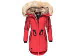 Navahoo Damen Stylischer Wintermantel Winterparka Mit Kunstfell-Kapuze Bombii