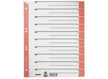 Leitz 1652-00-25 TrennbläTter - A4 ÜBerbreite, Rot, Farbiger Lochrand, 100 StüCk