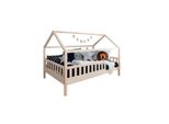 Ticaa Kinderbett Hausbett "Kay"" 140X200 Kiefer Natur"