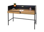 Schreibtisch MCW-J79, BüRotisch Computertisch Arbeitstisch, Schublade 120X50Cm Holz Metall ~ Eiche-Optik