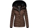 Navahoo Damen Warme Steppjacke Winterjacke Mit Weicher Kunstfell-Kapuze Milianaa