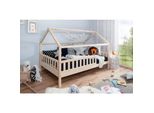 Ticaa Kinderbett Hausbett "Kay"" 100X200 Kiefer Natur"