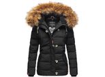 Navahoo Damen Stylische Winterjacke Steppjacke Mit Kunstpelz Kapuze Zoja