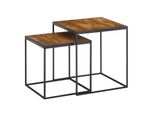 Beistelltisch Finebuy Satztisch Massivholz 2 Teilig Couchtisch Tisch Set Eckig
